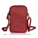 Bellicci Kožená kabelka na mobil EVERLY červená BEEV-42/152 RED predná strana