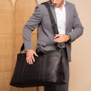 The Chesterfield Brand Kožená cestovná taška - weekender Mark C20.005500 čierna