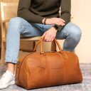 The Chesterfield Brand Kožená cestovná taška - weekender C20.000431 William koňak model