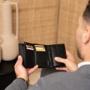 Pánska kožená peňaženka RFID Leroy C08.053000 čierna priehradky