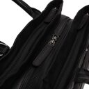 Dámska kožená business kabelka do ruky aj cez rameno The Chesterfield Brand Passau C48.129800 čierna detail dvojcestného zipsu