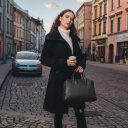 The Chesterfield Brand Dámska kožená kabelka do ruky aj cez rameno Layton C48.134500 čierna v ruke