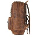 Kožený batoh na notebook Carver 1691-25 hnedý ľavá strana