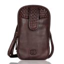 Bellicci Kožená kabelka na mobil EMBERLY hnedá BEEV-42/155 DARK BROWN predná strana