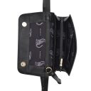 BURKELY Kožená kabelka cez rameno / crossbody Demi 1001905.46.10 čierna otvorená
