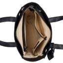 BURKELY Kožená malá shopper kabelka Rogue Robin 1001043.89.10 čierna vnútorné vrecká