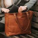 The Chesterfield Brand Kožená shopper kabelka na notebook BERLIN C38.016031 koňak