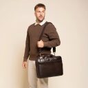 The Chesterfield Brand Kožená taška na notebook 15" Venturo C40.110801 hnedá cez rameno