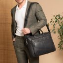 The Chesterfield Brand Kožená taška na notebook 16" Tacama C40.110700 čierna cez rameno