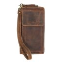 Greenburry kožená vintage kabelka/peňaženka na mobil Asher 1569-25 hnedá