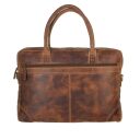 Greenburry kožená vintage taška na notebook 15,6" Amber 1646-25 hnedá