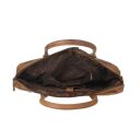 Greenburry kožená vintage taška na notebook 15,6" Amber 1646-25 hnedá priehradka vnútorná na zips