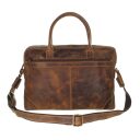 Greenburry kožená vintage taška na notebook 15,6" Amber 1646-25 hnedá ramenný popruh nastaviteľný