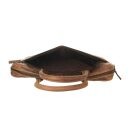 Greenburry kožená vintage taška na notebook 15,6" Amber 1646-25 hnedá predné vrecko