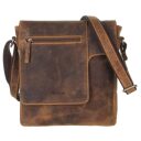 Greenburry kožená vintage taška cez rameno 1650-25 hnedá