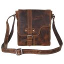 Greenburry kožená vintage taška cez rameno 1650/5-25 hnedý ramenný popruh