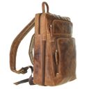 Greenburry kožený batoh na notebook Wildgrain hnedý bočná strana