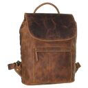 Greenburry kožený Vintage mestský batoh 1544-25 hnedý predná strana