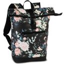 Športový roll top batoh na notebook Fabrizio BENCH Hydro 64175-9801 čierny s kvetinovým vzorom