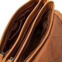 The Chesterfield Brand Klopová kožená kabelka cez rameno Millie C48.111631 koňak - zipsové priehradky