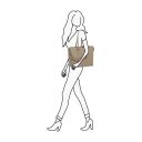 DANIEL RAY veľká shopper kabelka na notebook 15,6" Lithgow DR18.1619.06 smotanová na postave