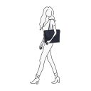 DANIEL RAY veľká shopper kabelka na notebook 15,6" Lithgow DR18.1619.10 tmavomodrá na postave