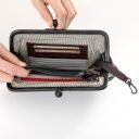 aunts&uncles Grandma´s Luxury Club ROSE 42213-0 black smoke Dámska kožená peňaženka clutch - vnútorné členenie