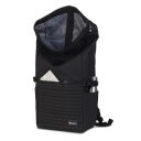 Rolovací batoh na notebook 17″ Bench Hydro quilted roll-top 64188-0100 čierny - otvorený