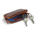 Kožená kľúčenka RFID Nobile Key Case 49125107 koňaková otvorená s kľúčmi
