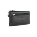 Bugatti Super Slim Key Case - kožená kľúčenka / puzdro na kľúče RFID 49190601 čierne predná strana