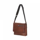 Kožená messenger taška na notebook Domus L 49545307 koňak