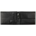 Pánska kožená RFID peňaženka Bugatti Nome Horizontal Wallet With Flap & Zip 49160901 čierna - otvorená