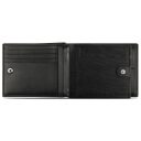 Pánska kožená peňaženka Bugatti Super Slim Wallet With Flap RFID 49190201 čierna - otvorená