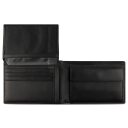 Pánska kožená peňaženka Bugatti Super Slim Wallet With Flap RFID 49190301 čierna - sloty na karty