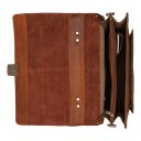 Kožená pracovná taška na notebook 15,6" Scott 9006378.22.24 koňaková otvorená