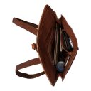 BURKELY Kožený batoh Antique Avery 8005366.56.24 koňakový vnútorné usporiadanie
