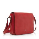 Castelijn & Beerens Dámska kožená kabelka s klopou 219650 Babette Nappa Crossbody červená - pohľad zo strany