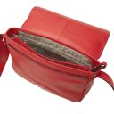 Castelijn & Beerens Dámska kožená kabelka Babette Nappa Crossbody červená - otvorená