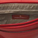 Dámska kožená kabelka s klopou 219650 Castelijn & Beerens Babette Nappa Crossbody červená - otvorená