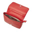 Castelijn & Beerens Dámska kožená RFID kabelka Babette Nappa Clutch 219810 červená - s otvorenou klopou