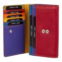 Patchi Dámska kožená peňaženka RFID PATCHI MULTICOLOUR WALLET L 3001027.61.55 červená / multicolor - otvorená