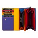 Patchi Dámska kožená peňaženka PATCHI MULTICOLOUR WALLET L 3001027.61.55 červená / viacfarebná - otvorená