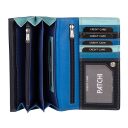 Dámska kožená peňaženka PATCHI WALLET RFID 3001036.61.30 modrá / multicolor - priehradky na bankovky a sloty na karty