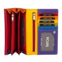 Dámska kožená peňaženka PATCHI WALLET RFID 3001036.61.55 červená / multicolor - priehradky na bankovky a sloty na karty