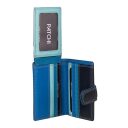 Kožená mini peňaženka PATCHI 61 RFID WALLET 3001022.61.30 modrá / multicolor - priehradky na doklady a karty