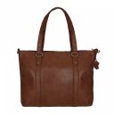 SANSIBAR Kožená shopper kabelka na A4 B-276 Saturnus hnedá